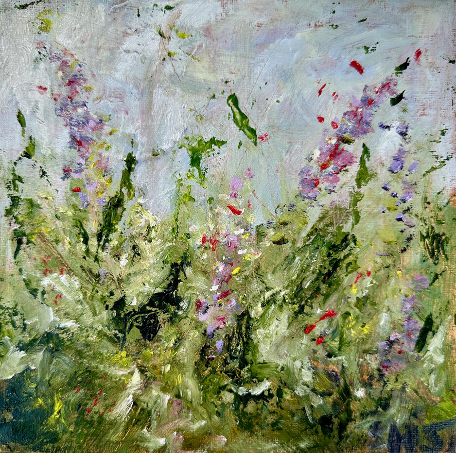 "Release" Floral abstract painting